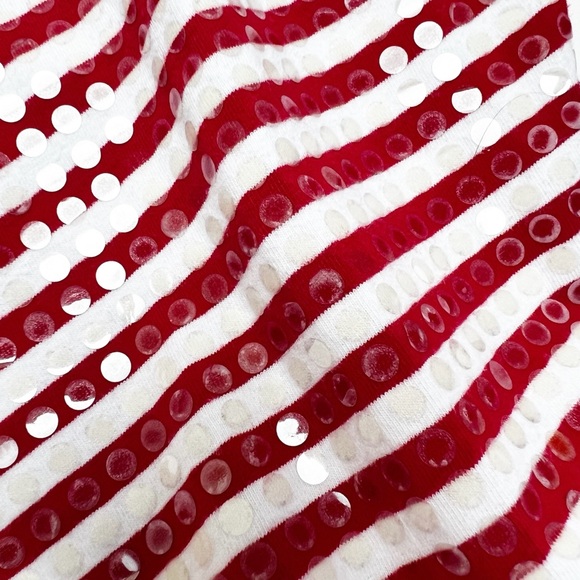 Bonnie Jean Candy Striped Dress With Shimmer Dots & Faux Fur Trim - Picture 5 of 5